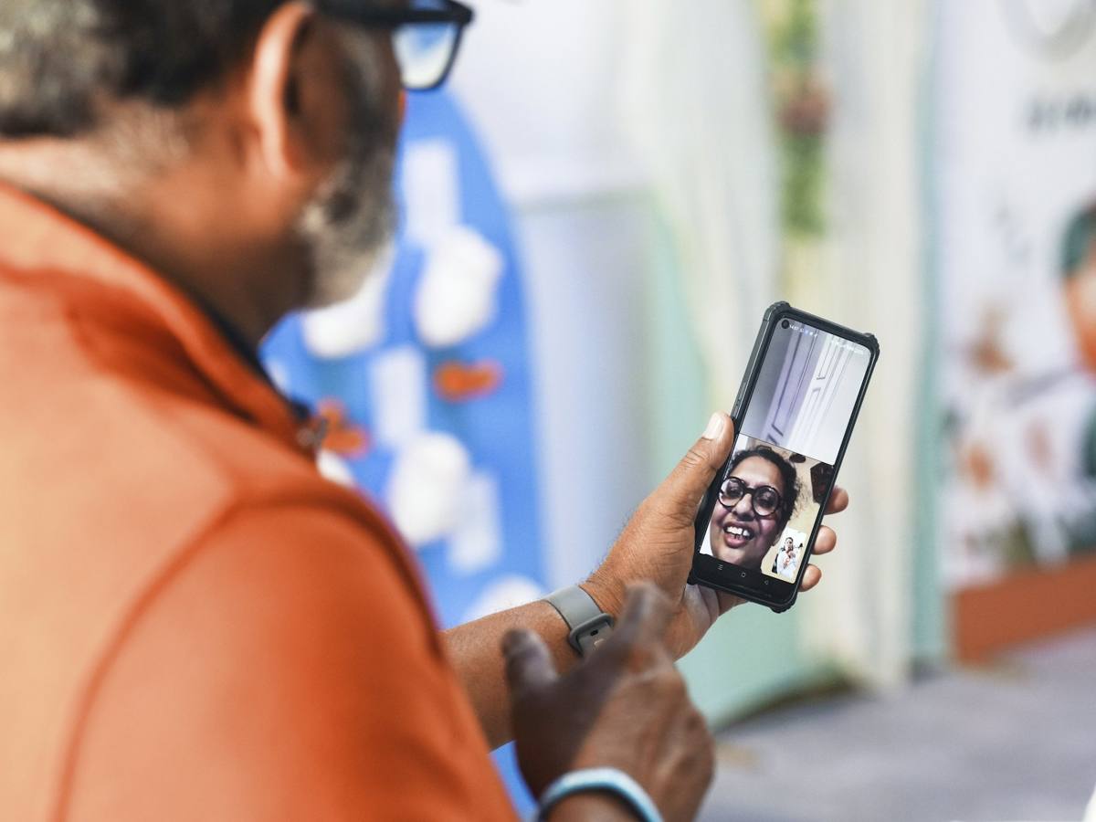 Video call with family